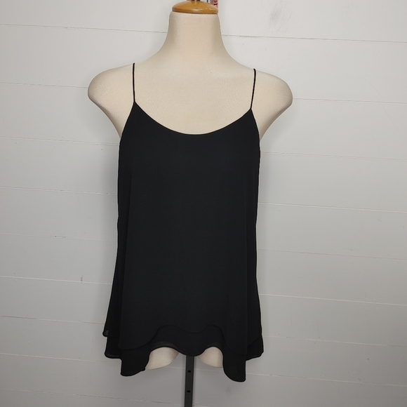 Reiss Black Layered Spaghetti Strap Top Size 4 - Picture 3 of 12